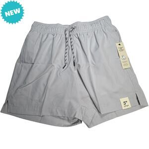 No Boundaries Swim Trunks Men's Small Silver Quick Dry UPF 50+ Pockets Lined NWT